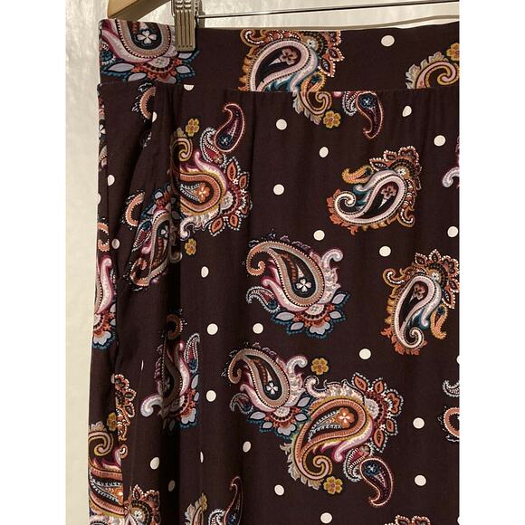 TERRA & SKY Womens Plus 0X ~ 14W Paisley Print Max Skirt Pockets Soft Material - Picture 2 of 5